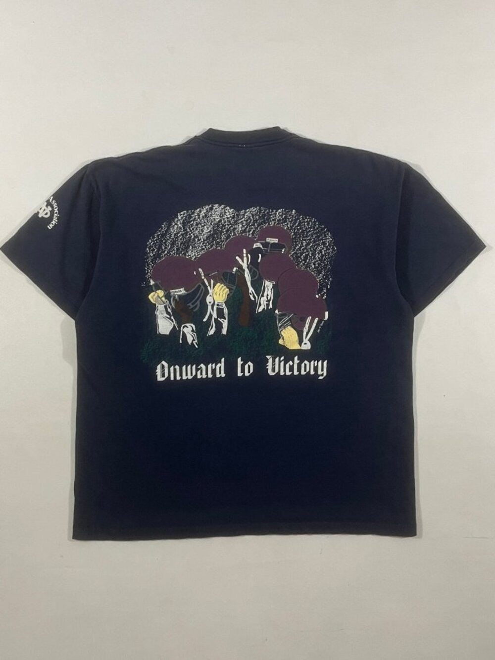 Vintage 1993 Notre Dame Football "Onward to Victory" The Shirt Navy Tee XL